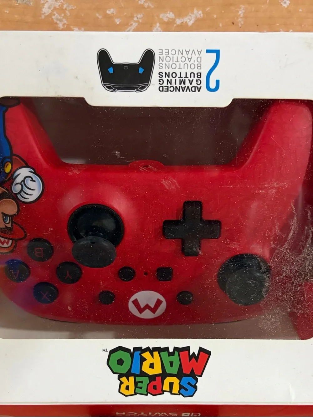 Nintendo Red Super Mario Wireless Controller with Black Buttons